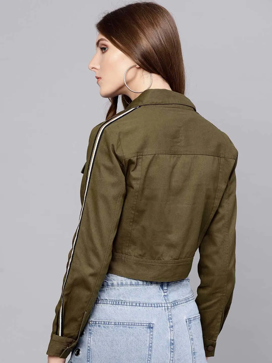 Crop Jacket With Tape