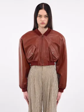 Cropped Leather Jacket (S25LJ7-WHISKY)