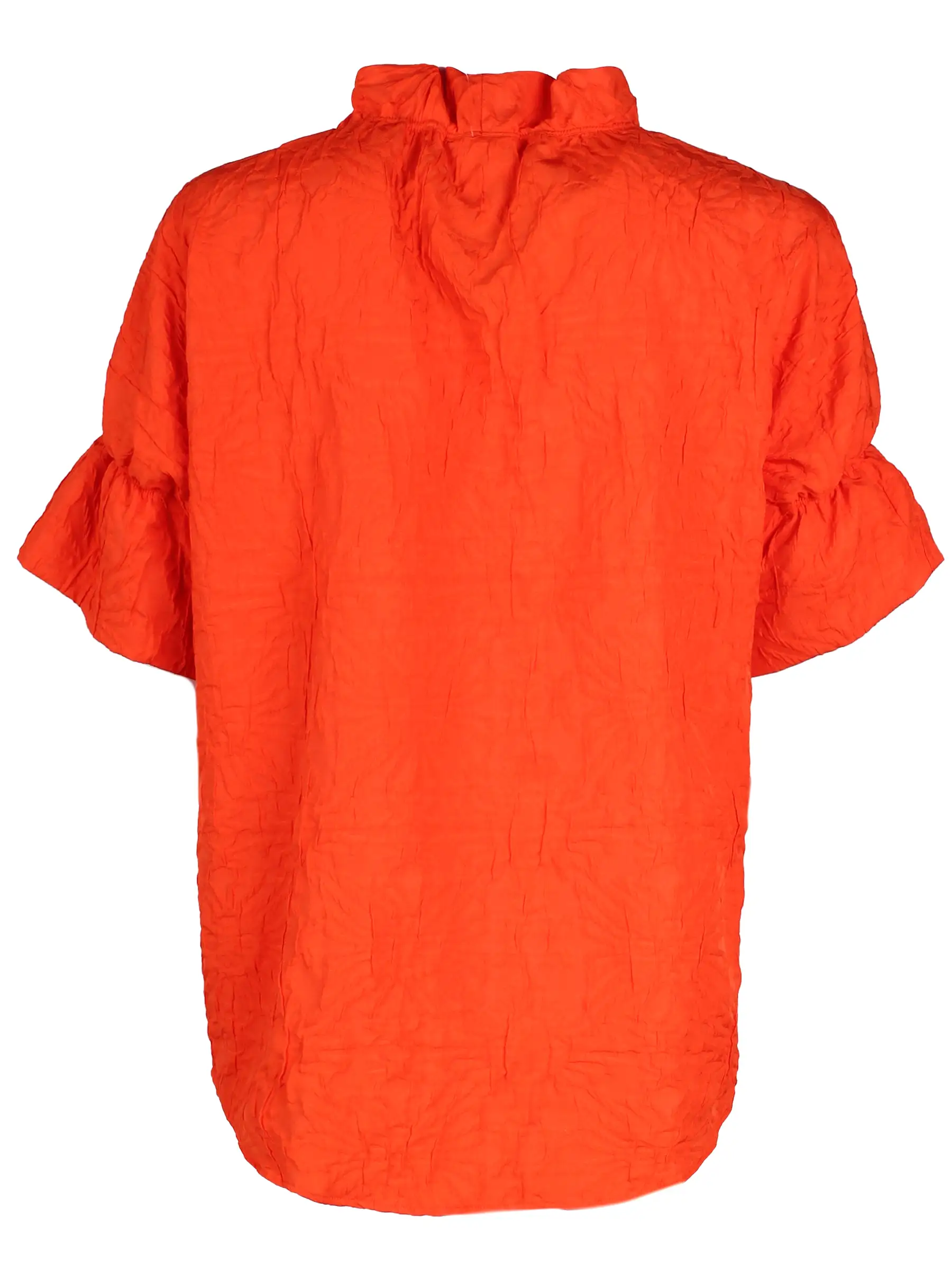 Crosby Top Orange Crushed Textured Jacquard