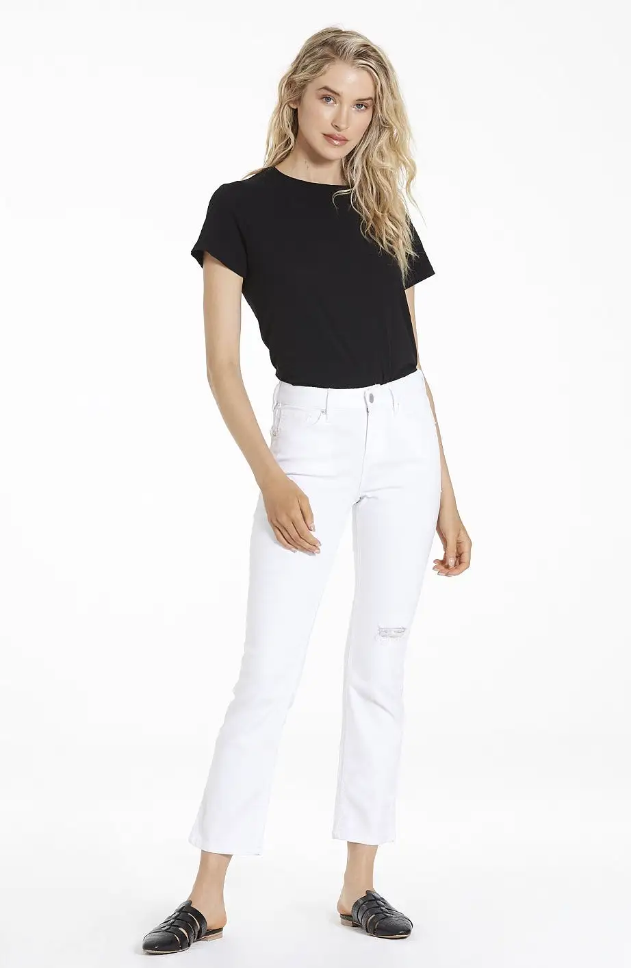 Dear John Blaire High Rise Ankle Slim Straight Jeans White