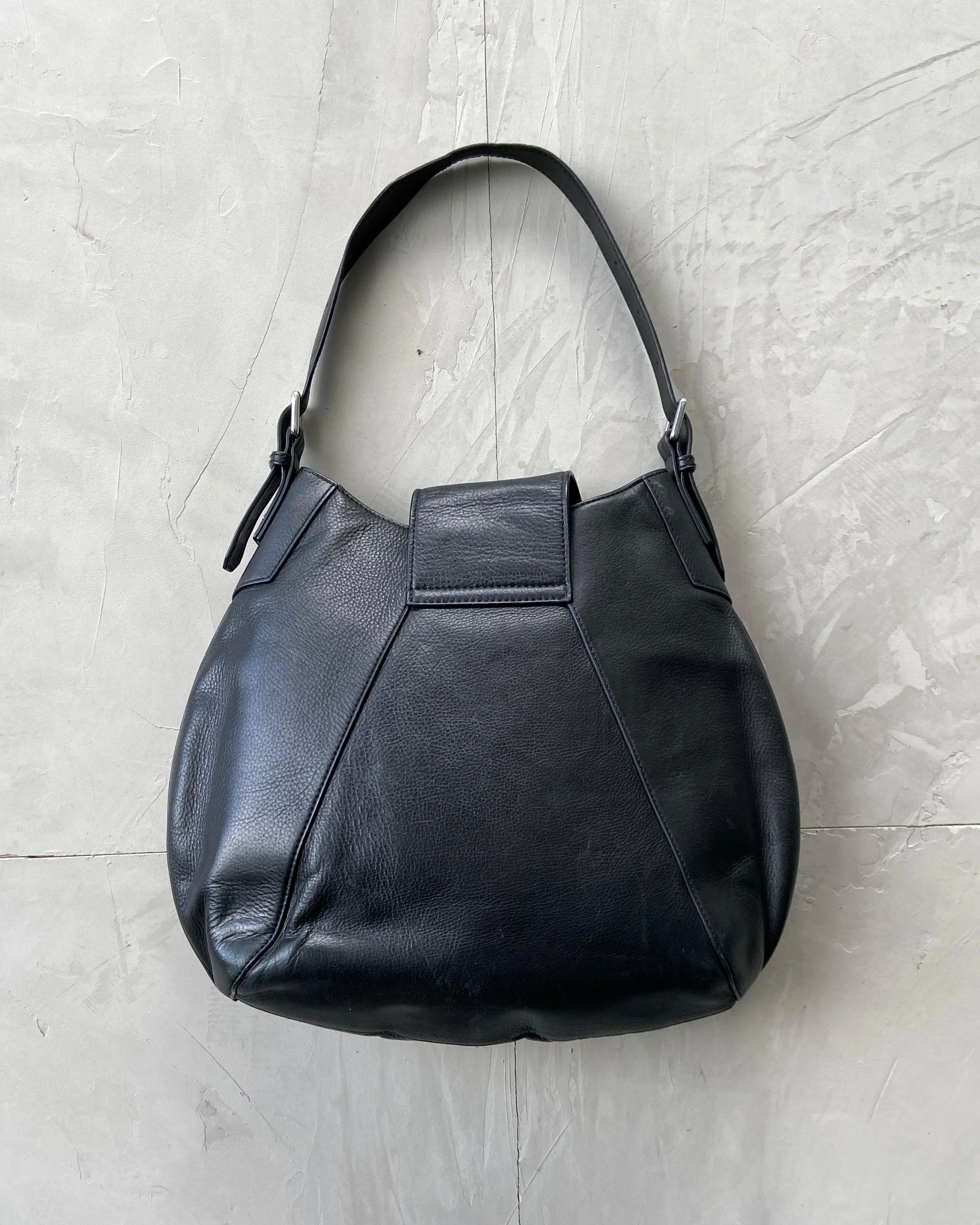 DIESEL BLACK LEATHER SHOULDER BAG