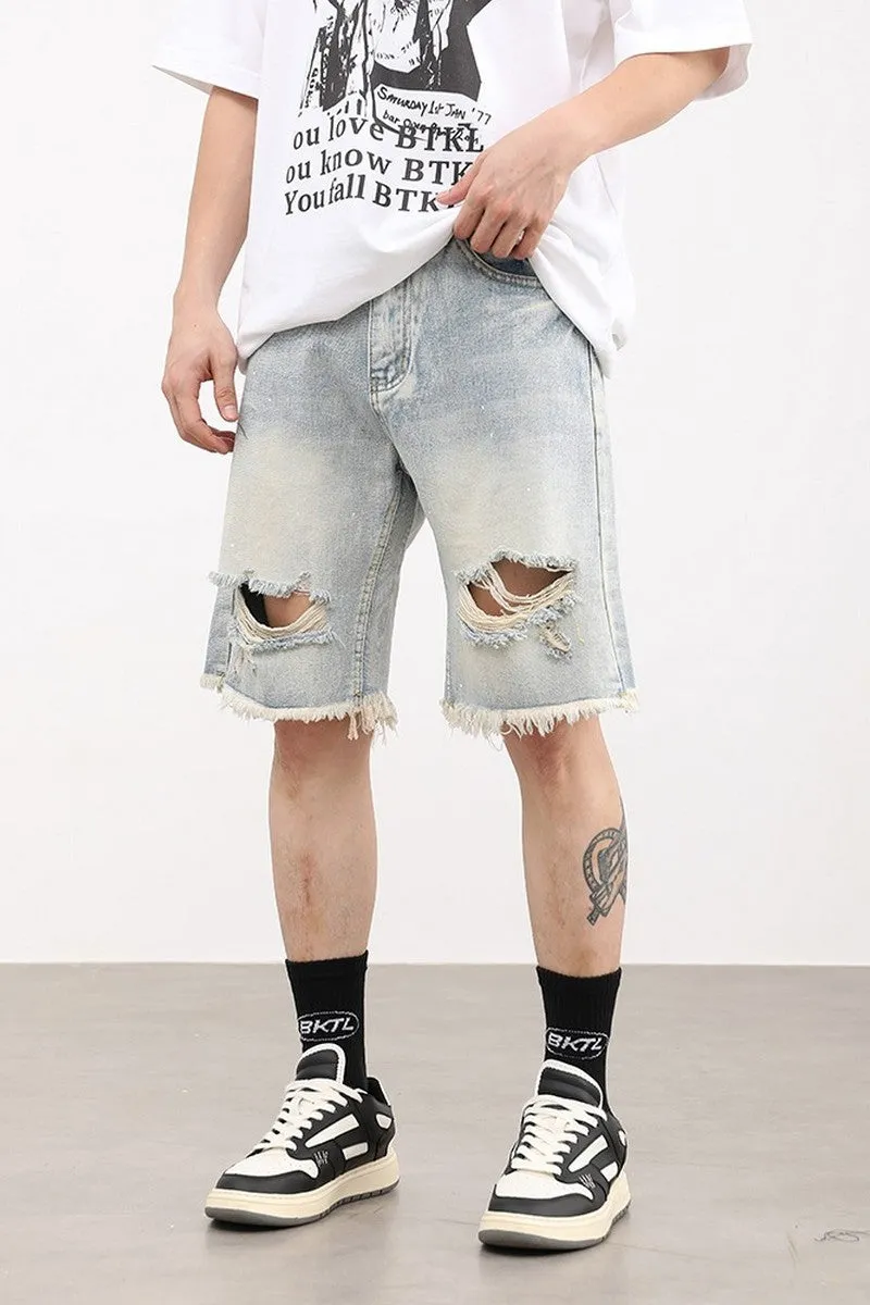 Distressed Jeans Shorts