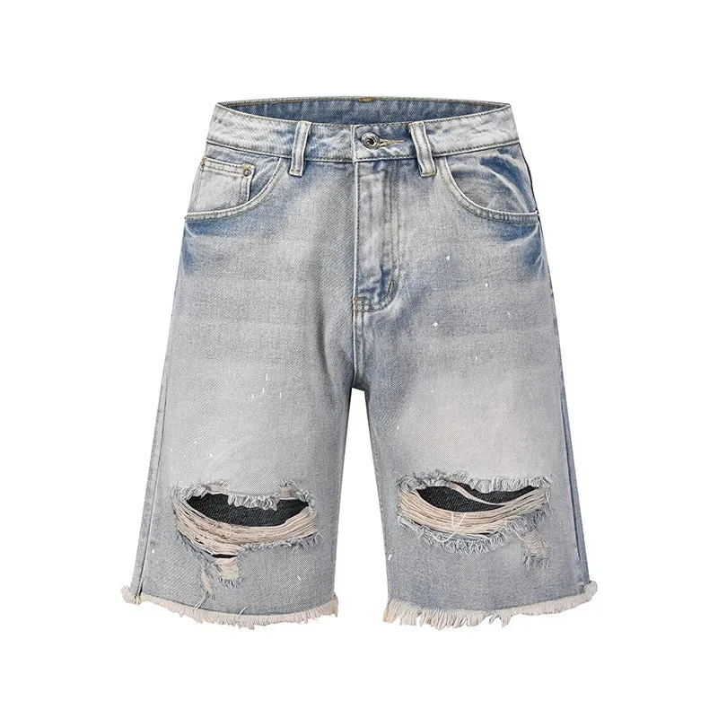 Distressed Jeans Shorts