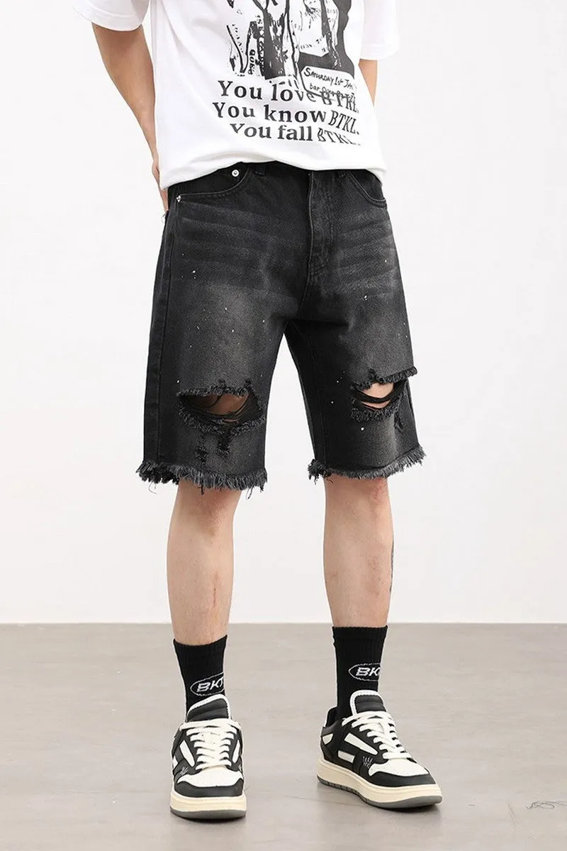 Distressed Jeans Shorts