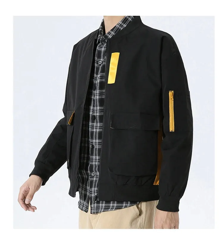 Double Pocket Sleeve Zipper Style Jacket