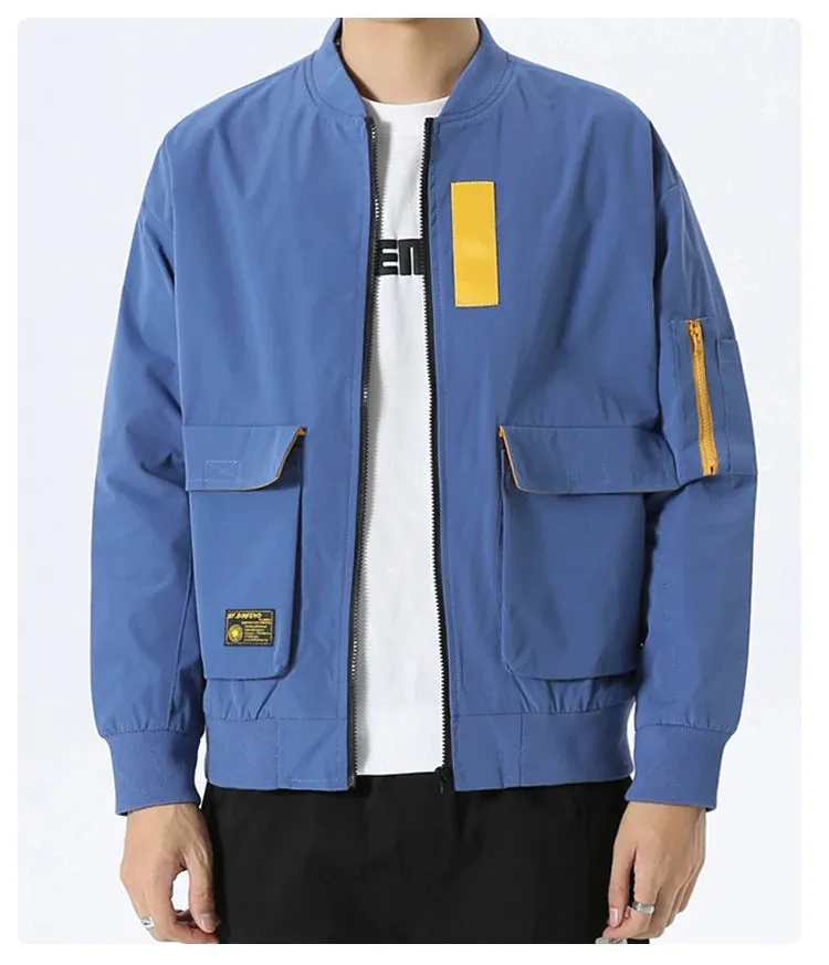 Double Pocket Sleeve Zipper Style Jacket