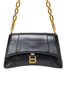 Downtown Small Shoulder Bag with Chain in Black