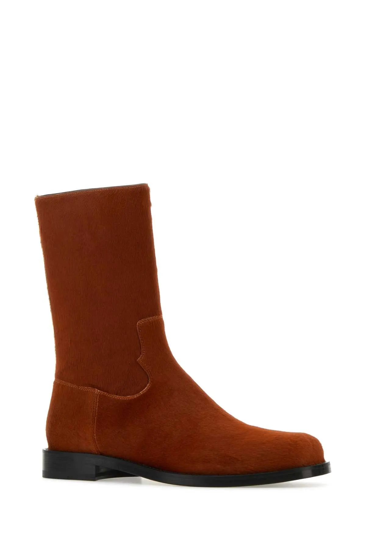 Dries Van Noten Brick Calfhair Ankle Boots