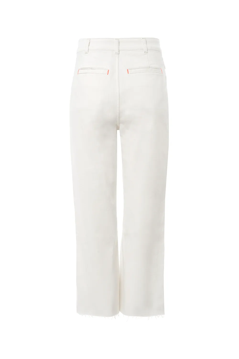 Ecru Cropped Wide Leg Jeans