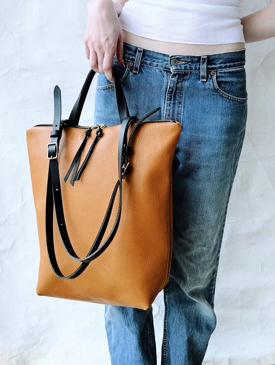 Eleven Thirty Vanessa Leather Tote (Straw) - Online Exclusive