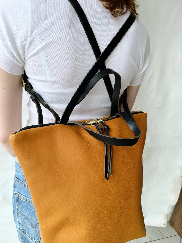 Eleven Thirty Vanessa Leather Tote (Straw) - Online Exclusive