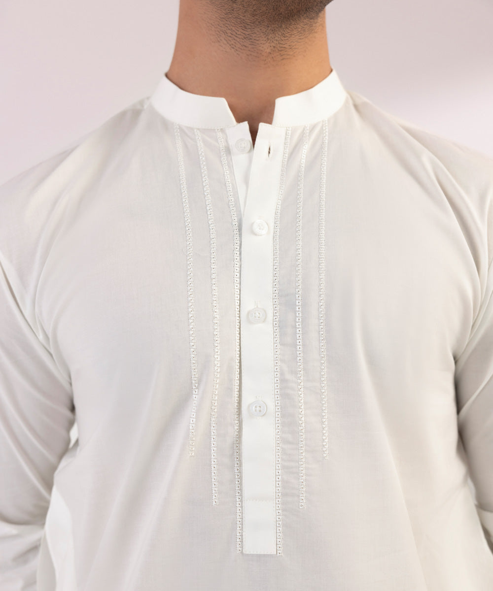 Embroidered Cotton Dobby Kurta