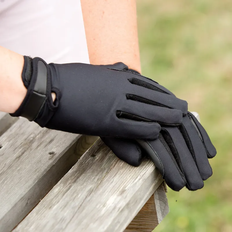 Equetech Stretch Show Gloves in Black - WEB EXCLUSIVE