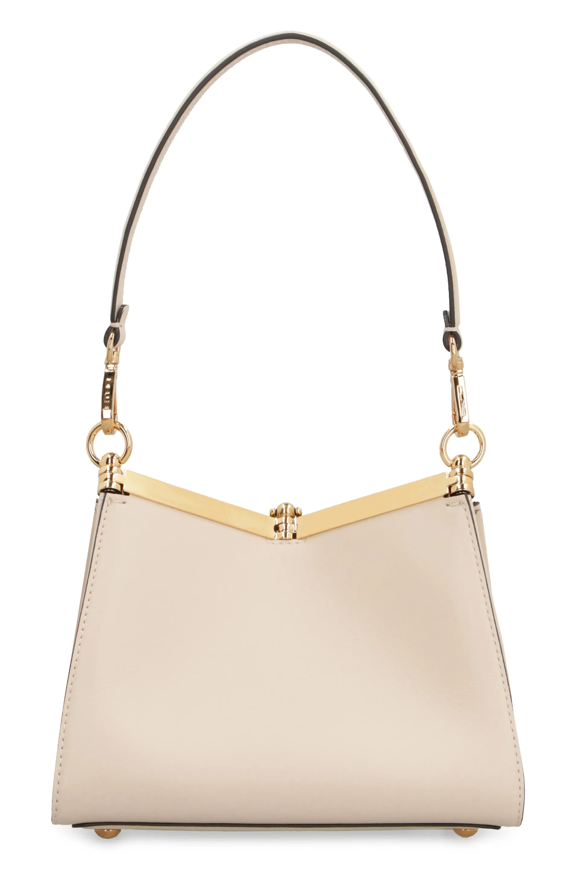 ETRO Chic Pale Pink Mini Leather Shoulder Bag with Gold-Tone Accents