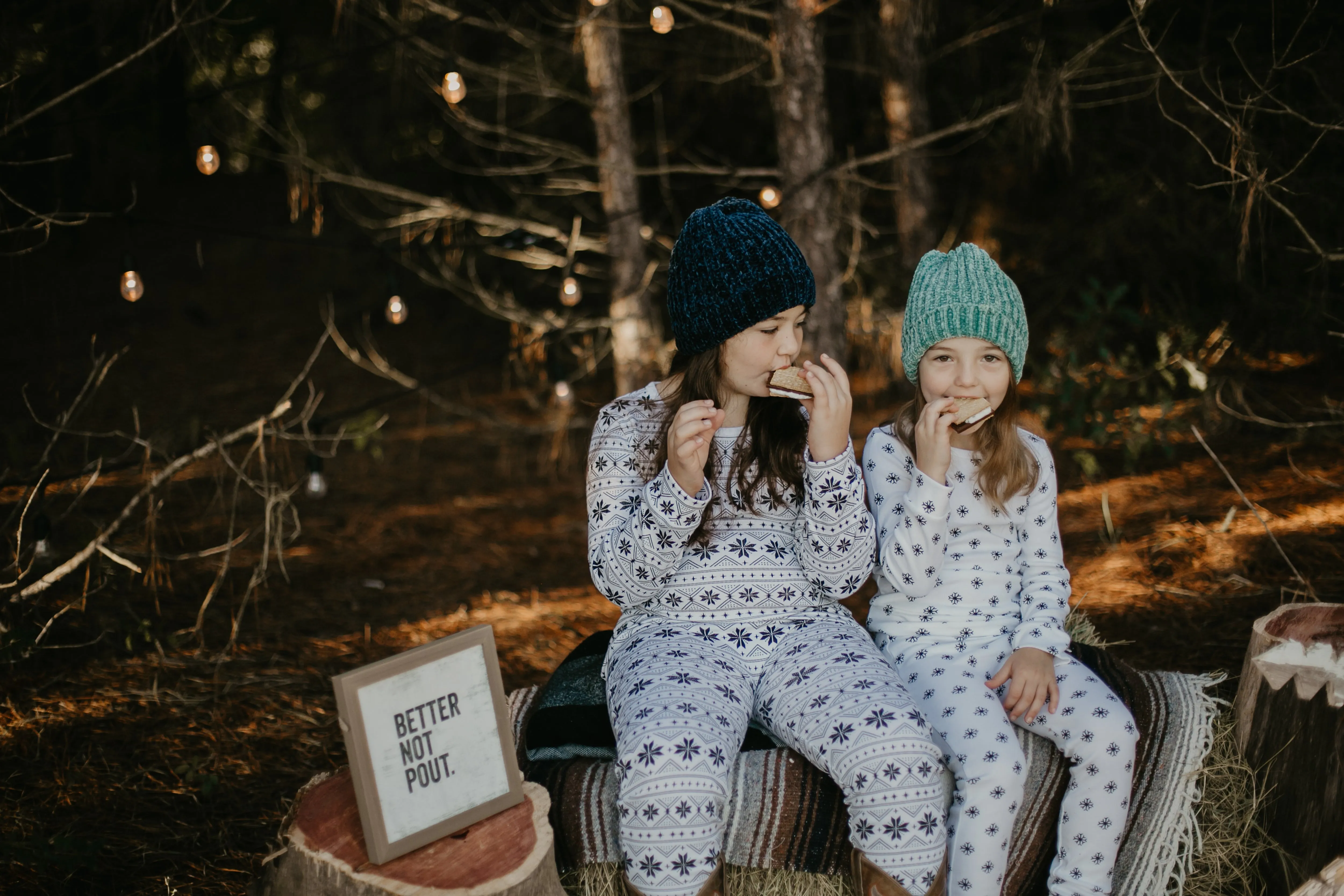 FINAL SALE - Organic Pajama Set -  BLACK ON WHITE SNOWFLAKES