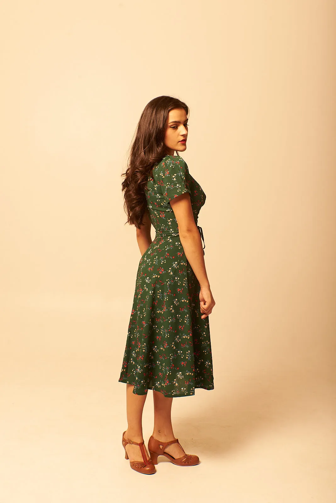 Fiorella Green Cherry Blossom Dress