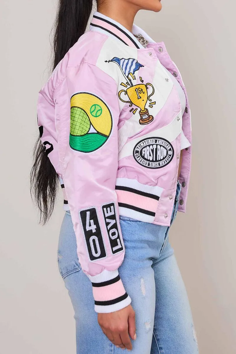 First Row Tennis Lilac Women's Varsity Jacket