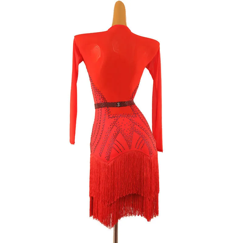 Flame-Kissed Dance Latin Dress | LQ412