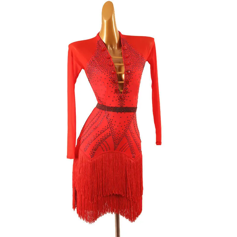 Flame-Kissed Dance Latin Dress | LQ412