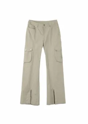 Flare Cargo Pants - Beige