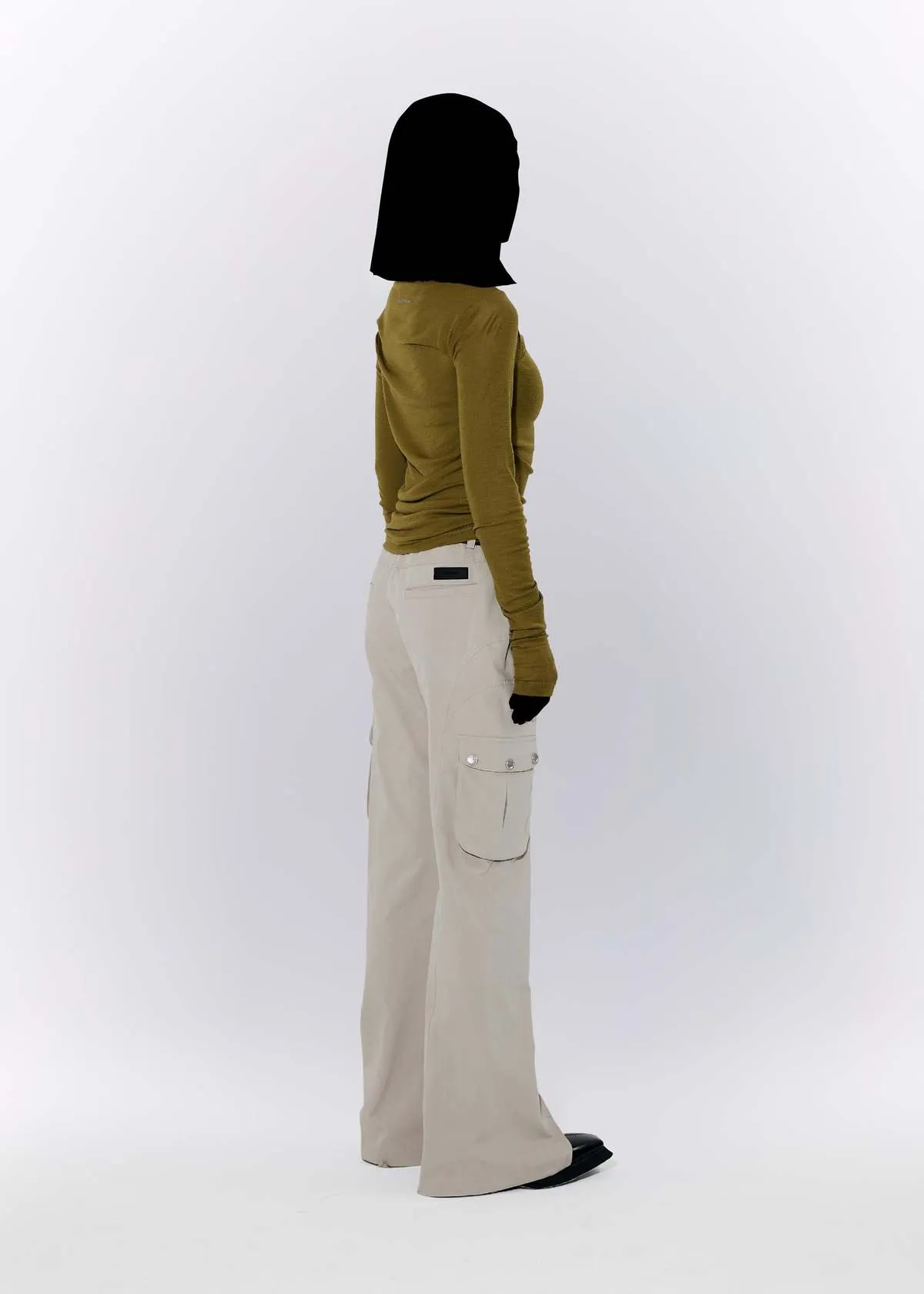 Flare Cargo Pants - Beige