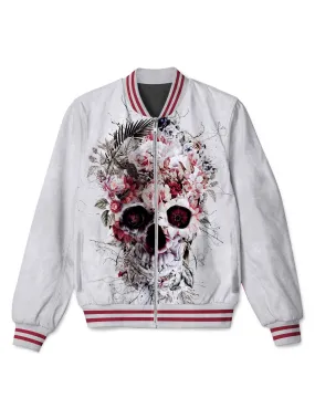 Floral Skull Bomber Jacket