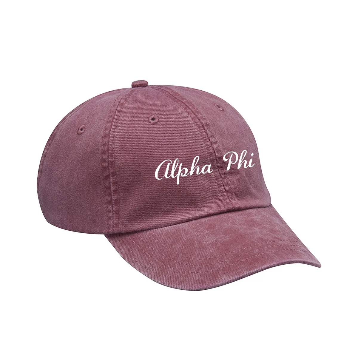 Fraternity Pigment-Dyed Hat, Script Text Design - EMB