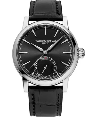 Frederique Constant Men's Swiss Automatic Classic Date Manufacture Black Leather Strap Watch 40mm