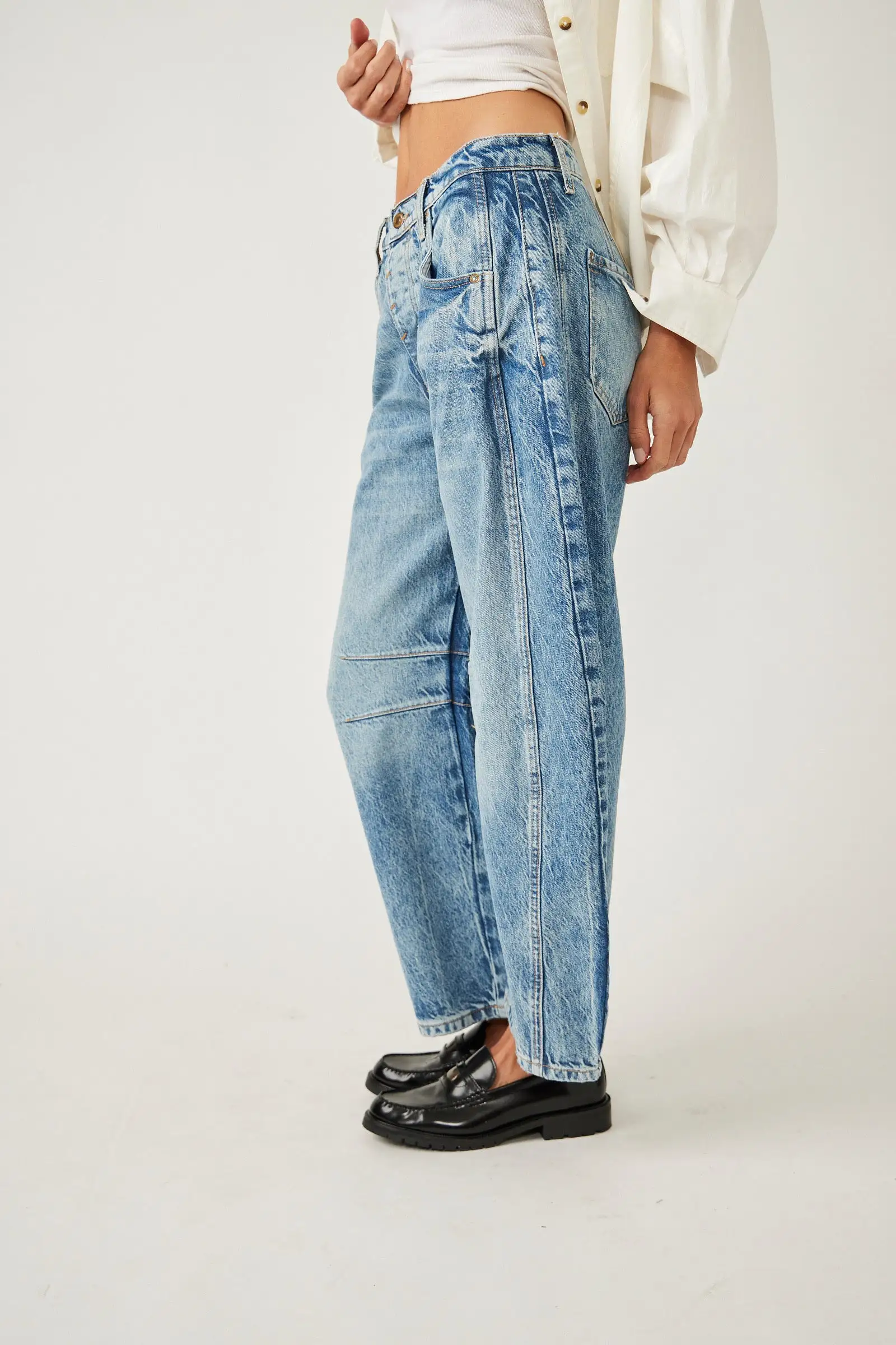 Free People Good Luck Barrel Jeans