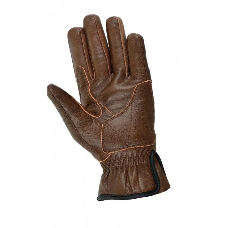 Gallanto Brown Motorcycle Armoured Leather Summer Vented Gloves