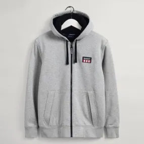 GANT Sherpa Fleece Zip Sweat Hoodie | Grey 