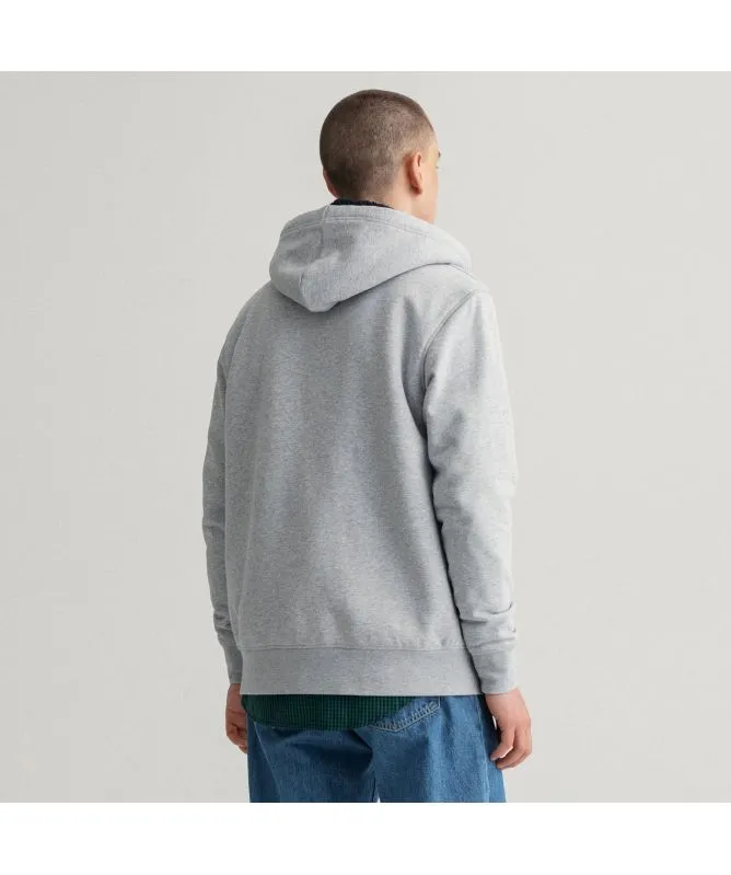 GANT Sherpa Fleece Zip Sweat Hoodie | Grey 