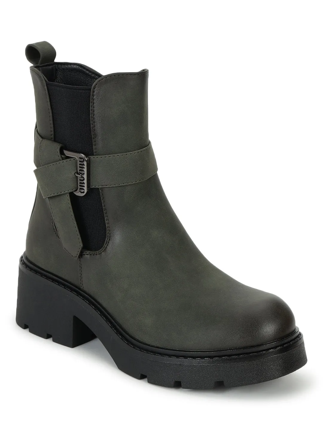 Green PU High-End-Fashion Stylish Ankle Boots (TC-RS3682-GRN)