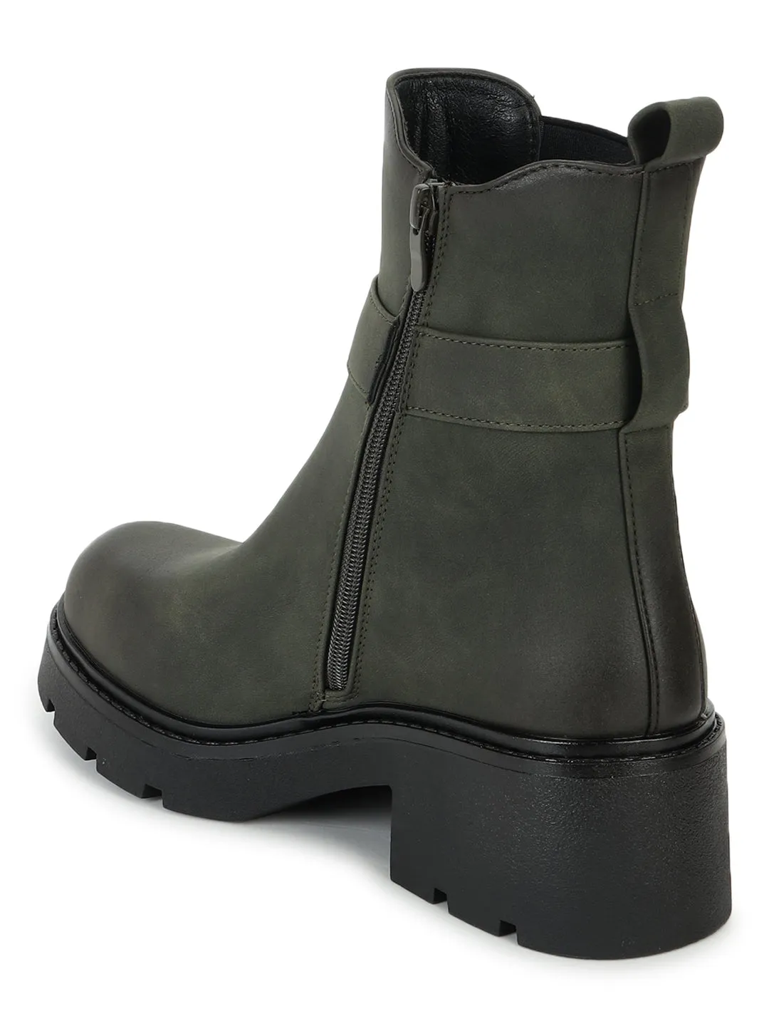 Green PU High-End-Fashion Stylish Ankle Boots (TC-RS3682-GRN)