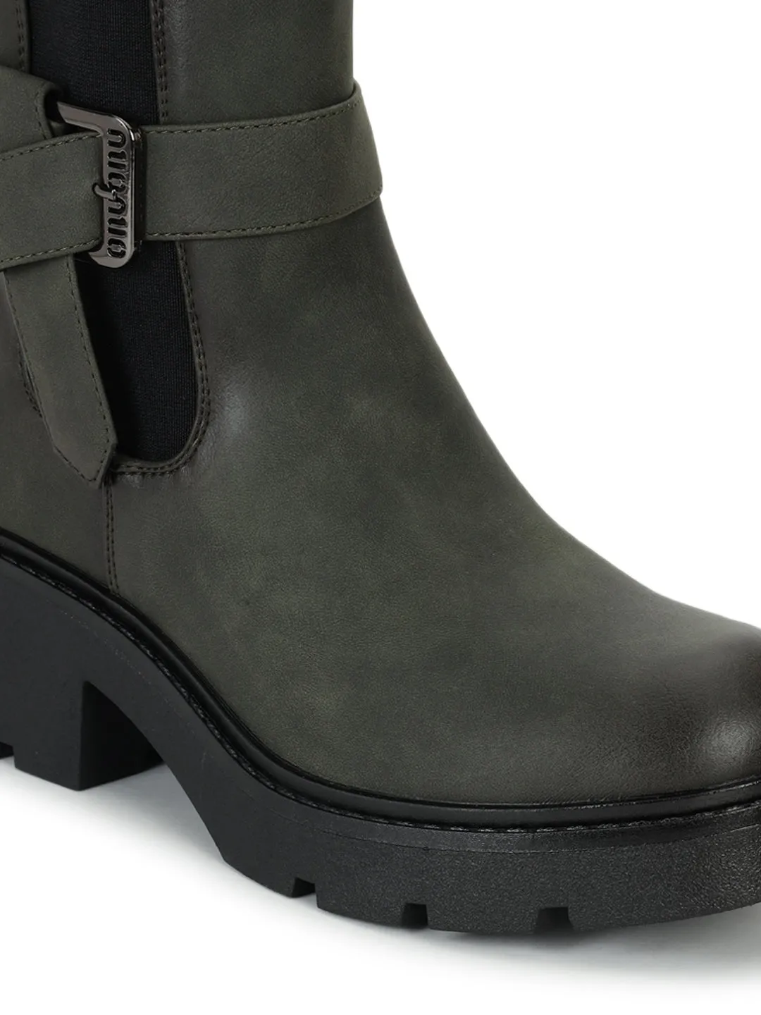 Green PU High-End-Fashion Stylish Ankle Boots (TC-RS3682-GRN)