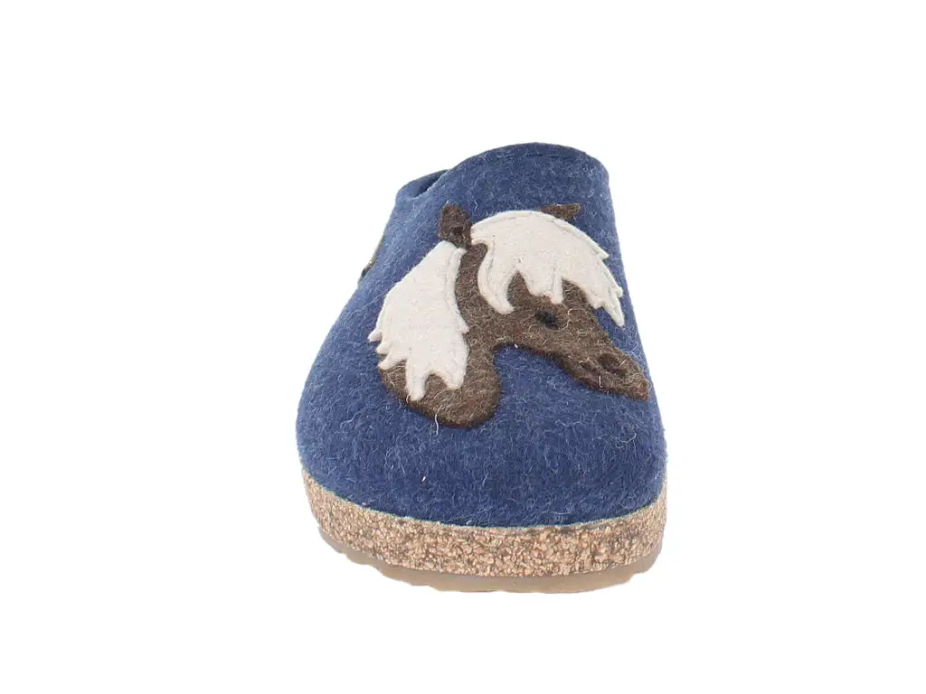 Haflinger Felt Clogs Grizzly Horse Jeans