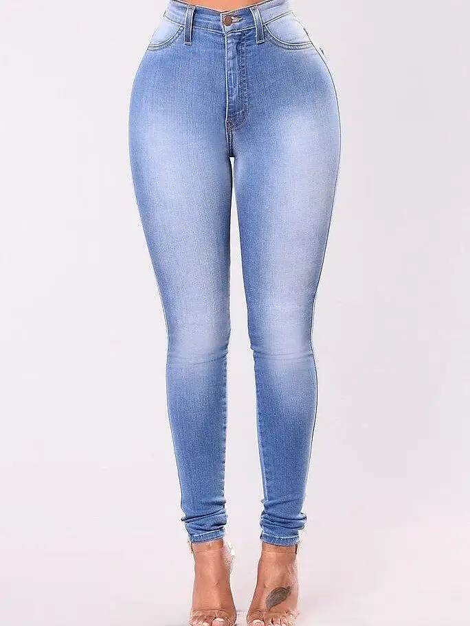 High Waisted Fleece-Lined Women's Denim Jeans with Classic Regular Fit in Multiple Colors