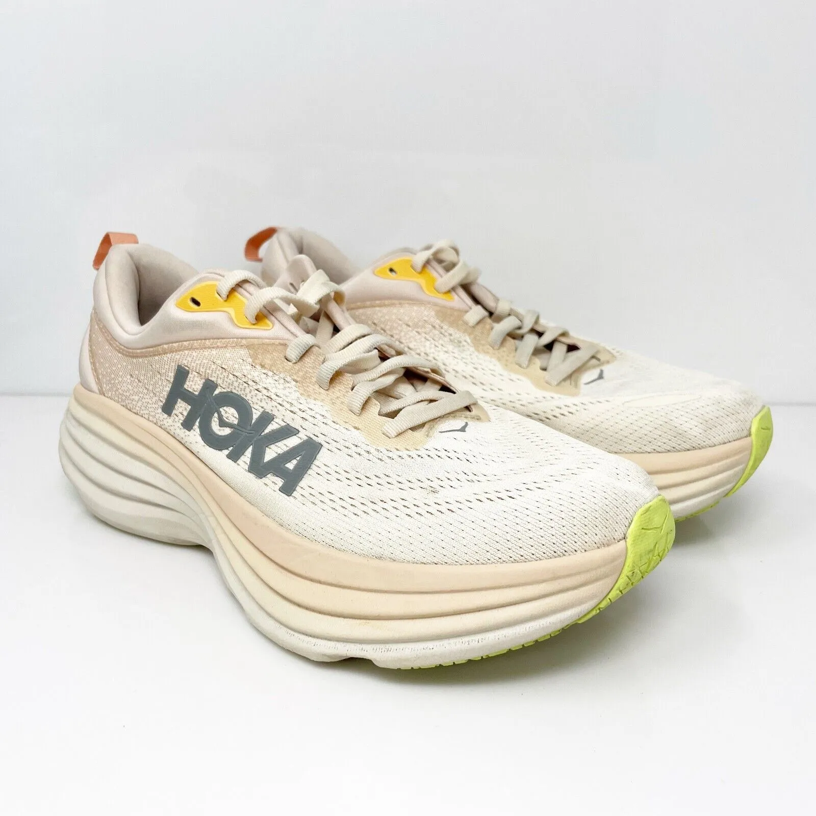 Hoka One One Womens Bondi 8 1127952 CMV Beige Running Shoes Sneakers Size 9.5 B