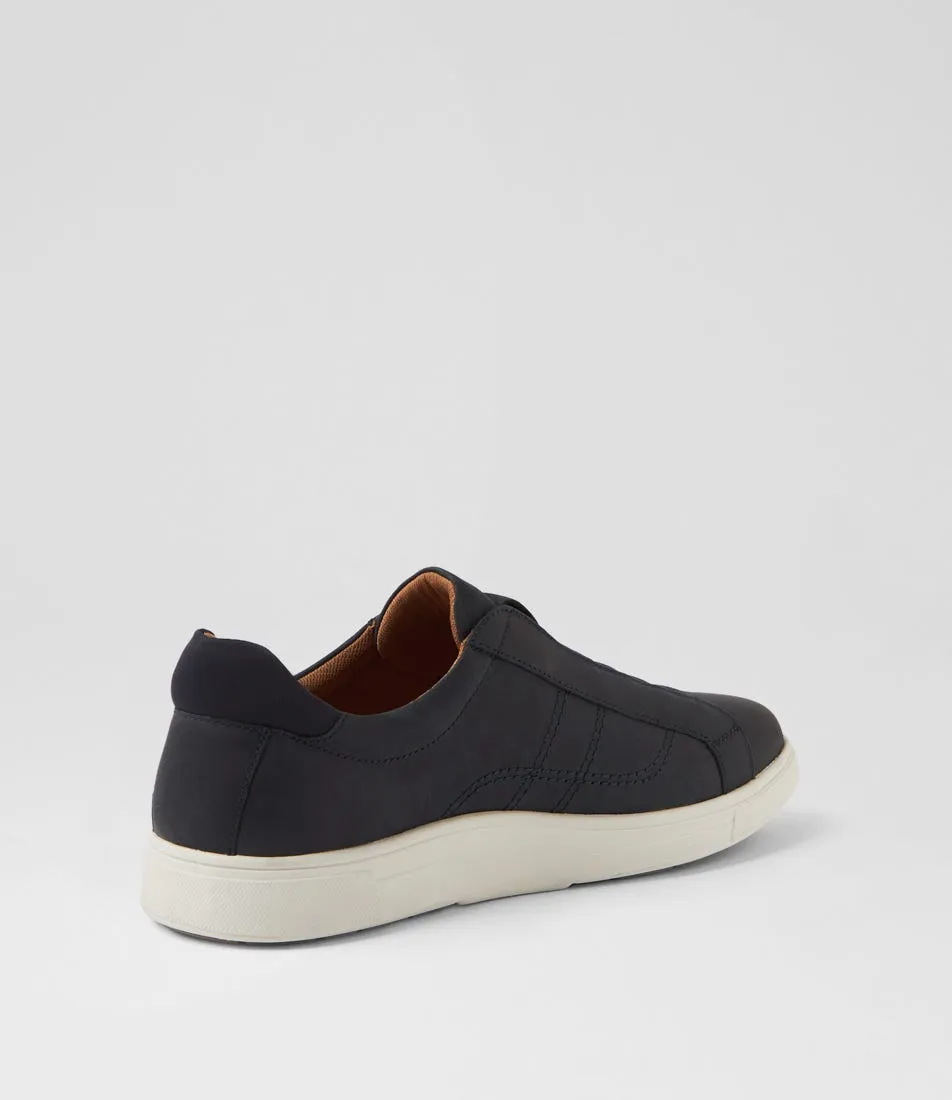 HUSH PUPPIES Galaxy Navy Leather Sneakers