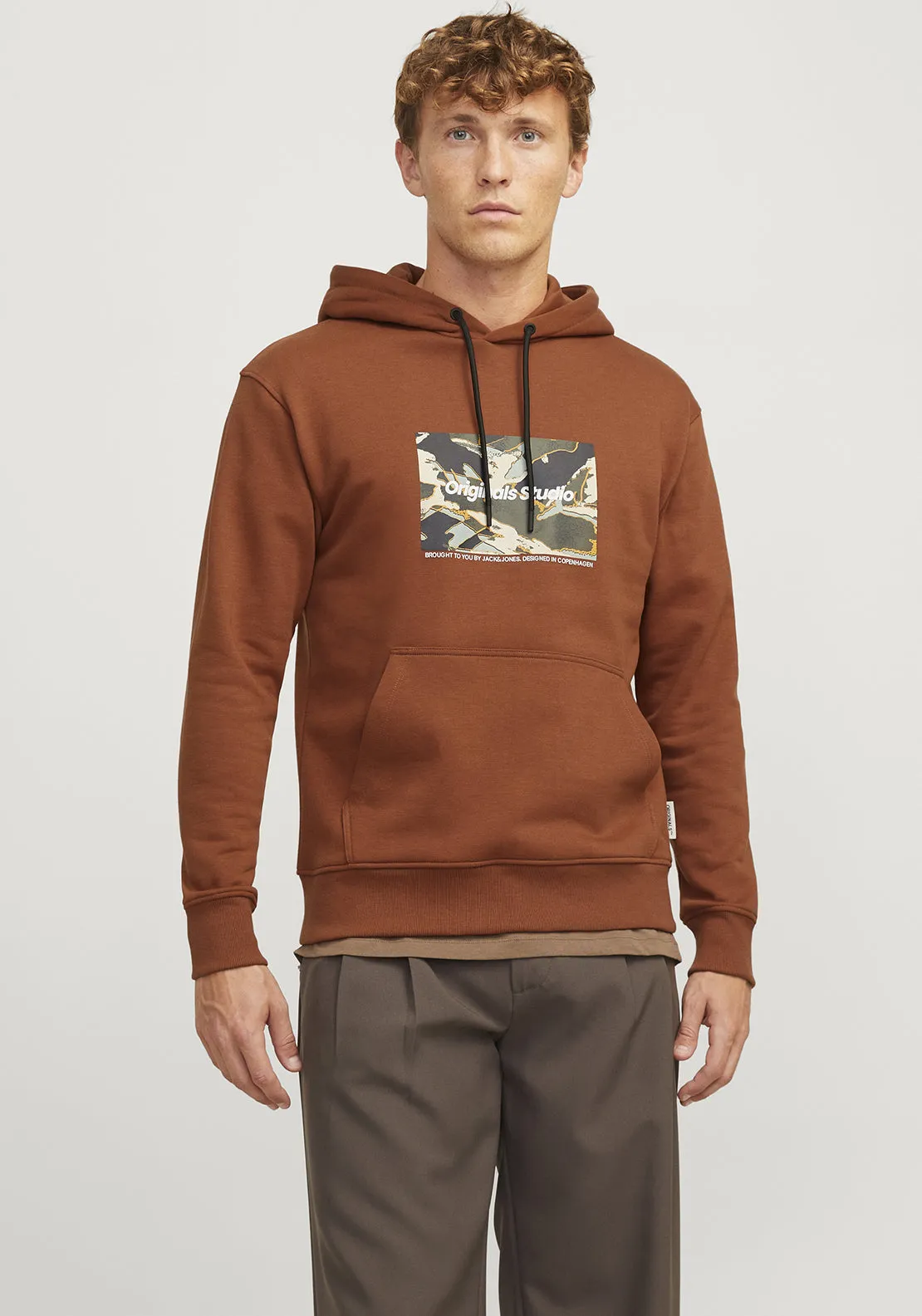 Jack & Jones Newton Graphic Hoodie, Brandy Brown