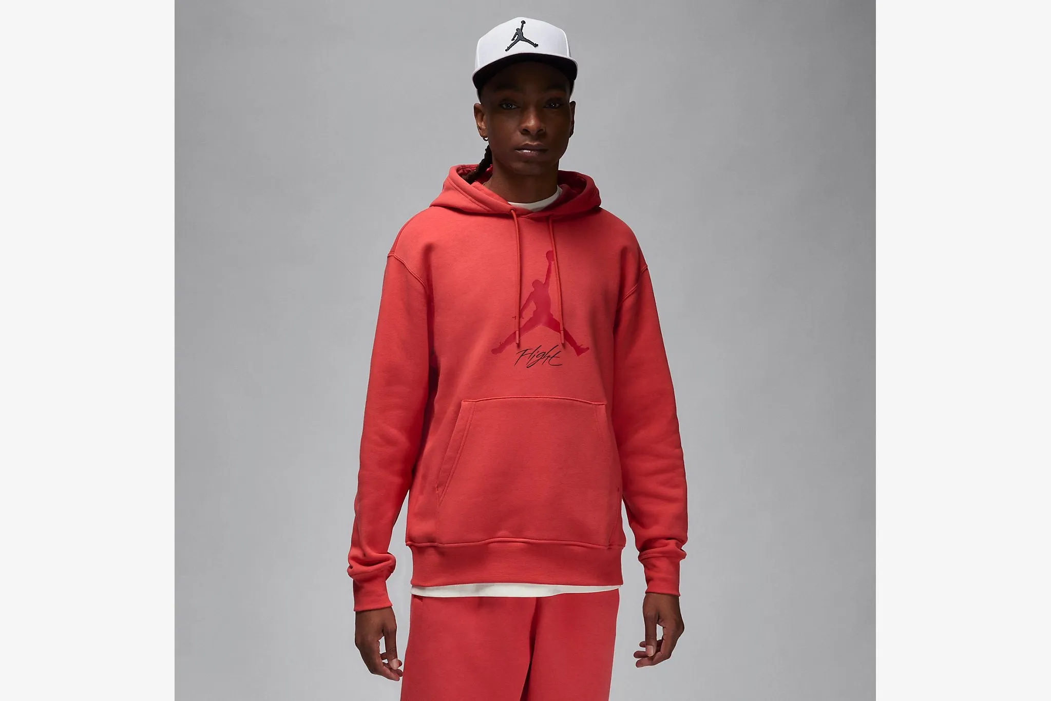 Jordan Essentials Hoodie M - Lobster Red / Gym Red