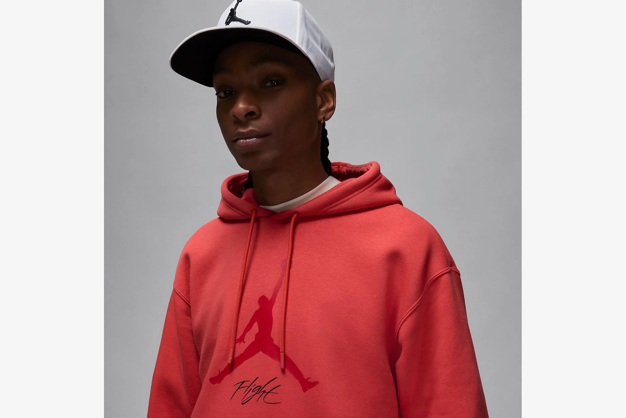 Jordan Essentials Hoodie M - Lobster Red / Gym Red