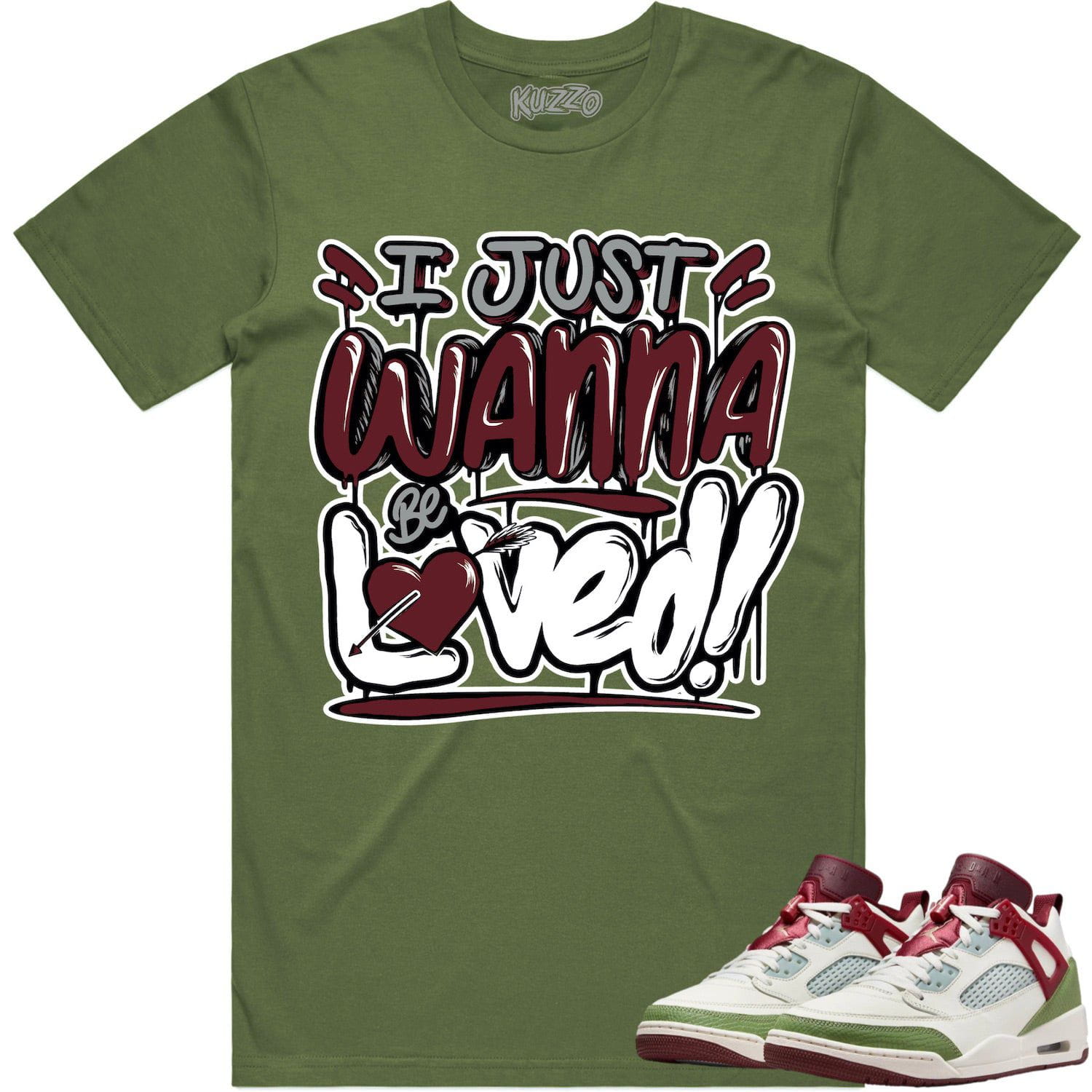 Jordan Spizike Year of the Dragon Shirt to Match - BURGUNDY LOVED