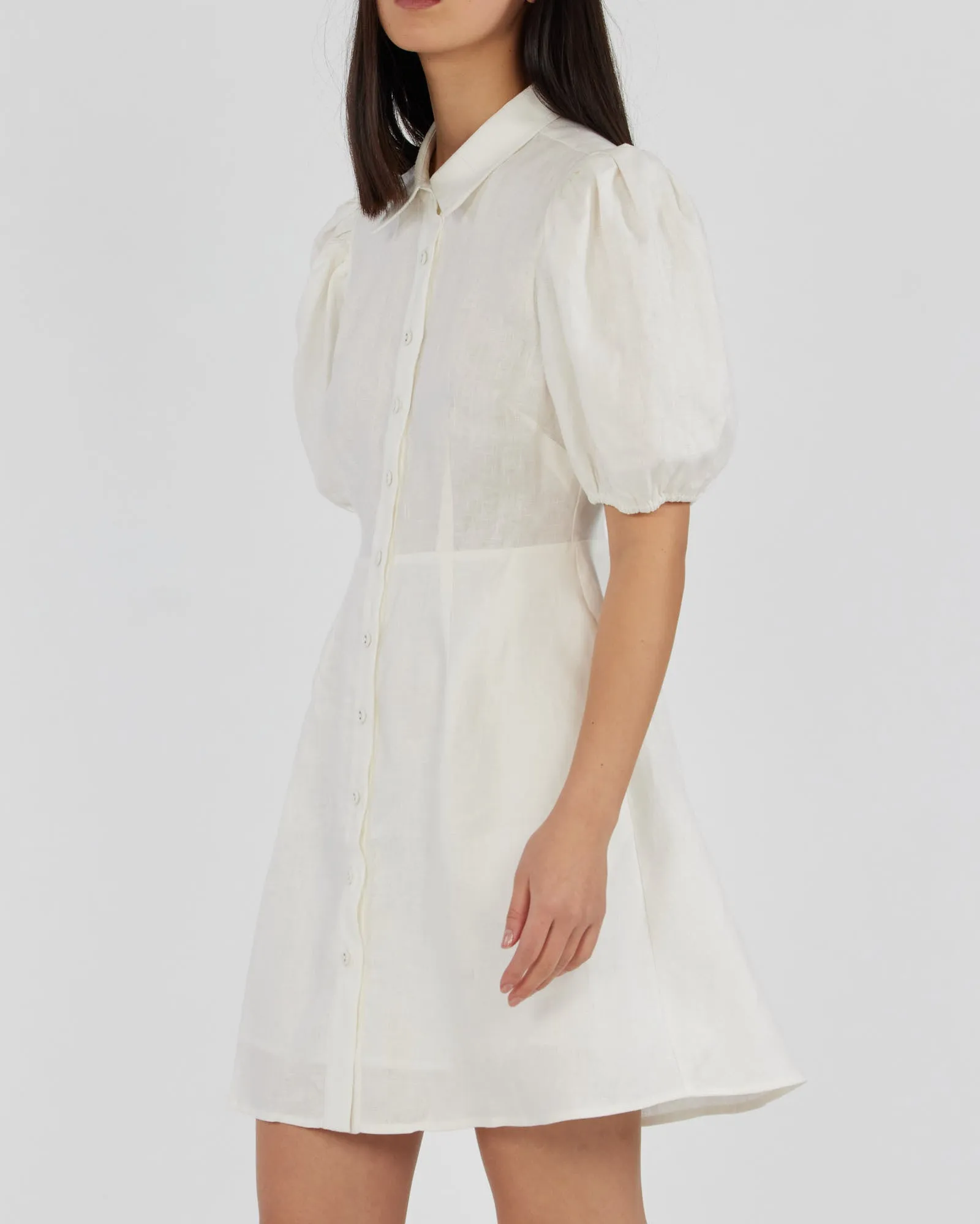 Julius Linen Mini Dress - White