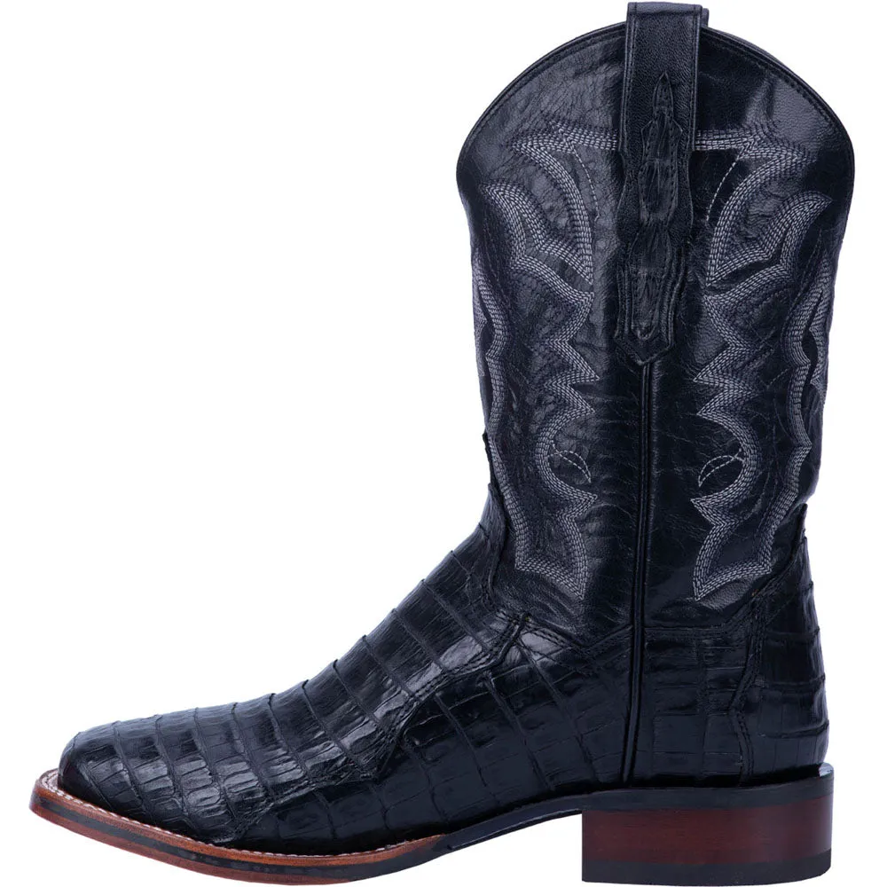 Kingsly Caiman Embroidered Square Toe Cowboy Boots