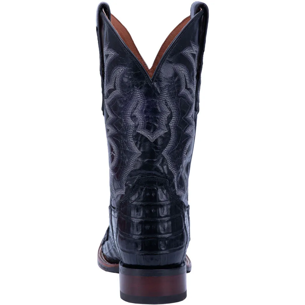 Kingsly Caiman Embroidered Square Toe Cowboy Boots