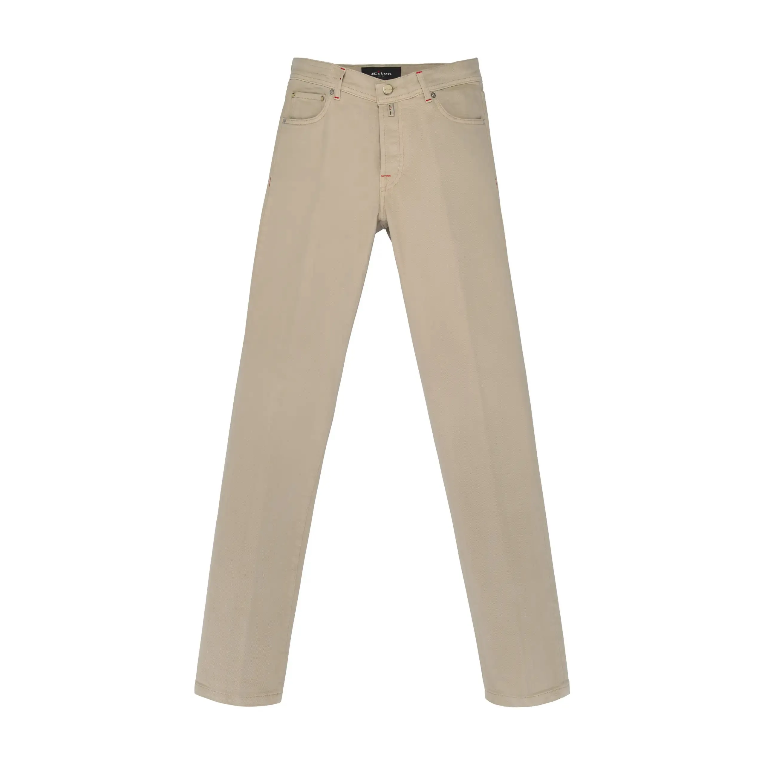  Kiton Slim-Fit Five-Pocket Jeans in Beige