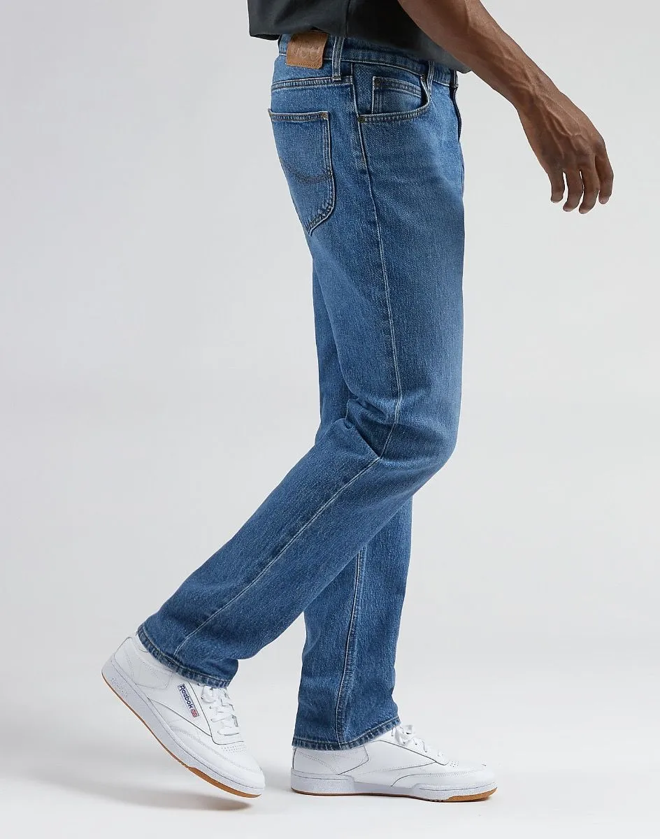 Lee West Relaxed Straight Denim Jeans Into Blue Worn