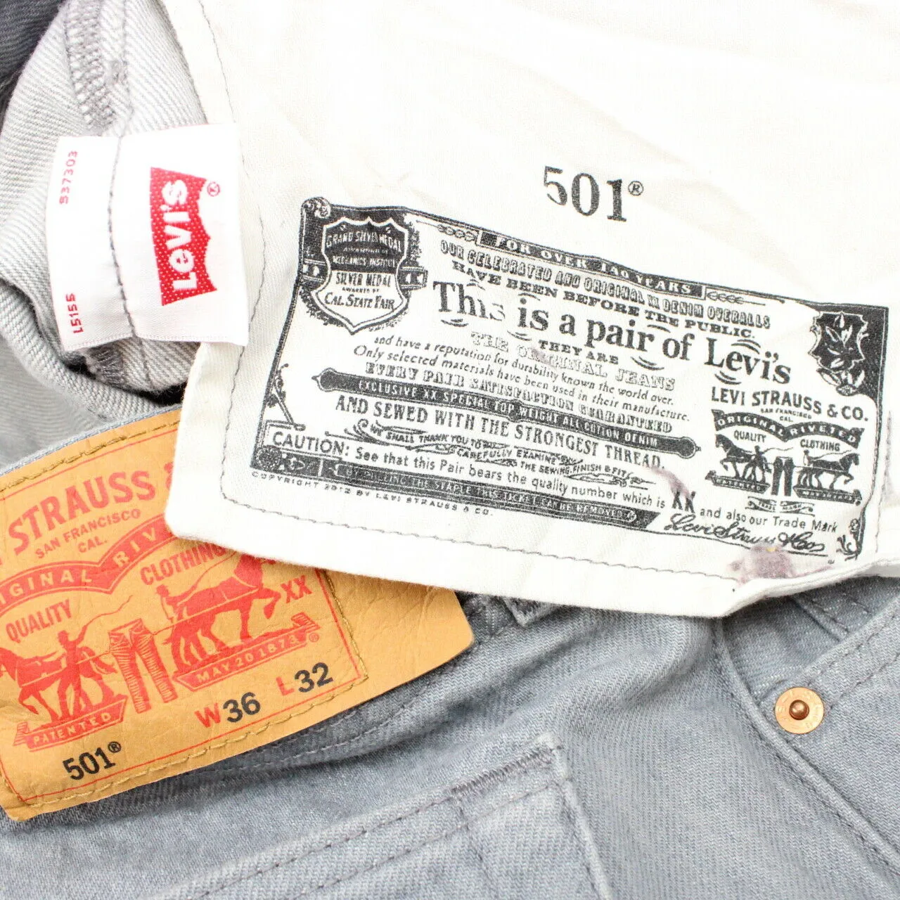 LEVIS 501 Jeans Grey | W36 L32