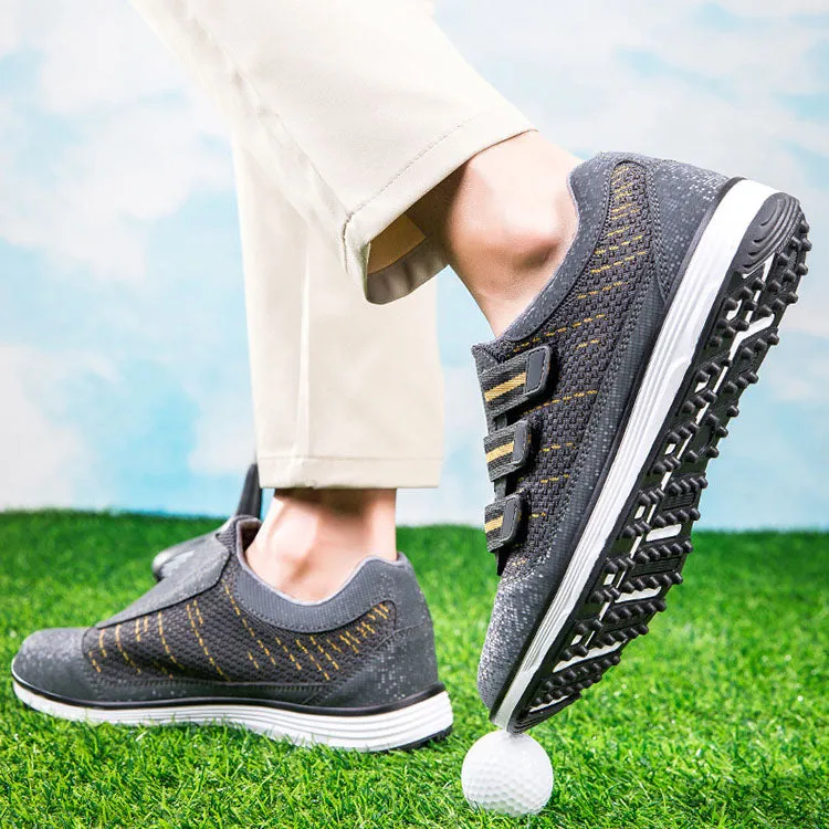 Libiyi men's low-top golf shoes with velcro fly mesh